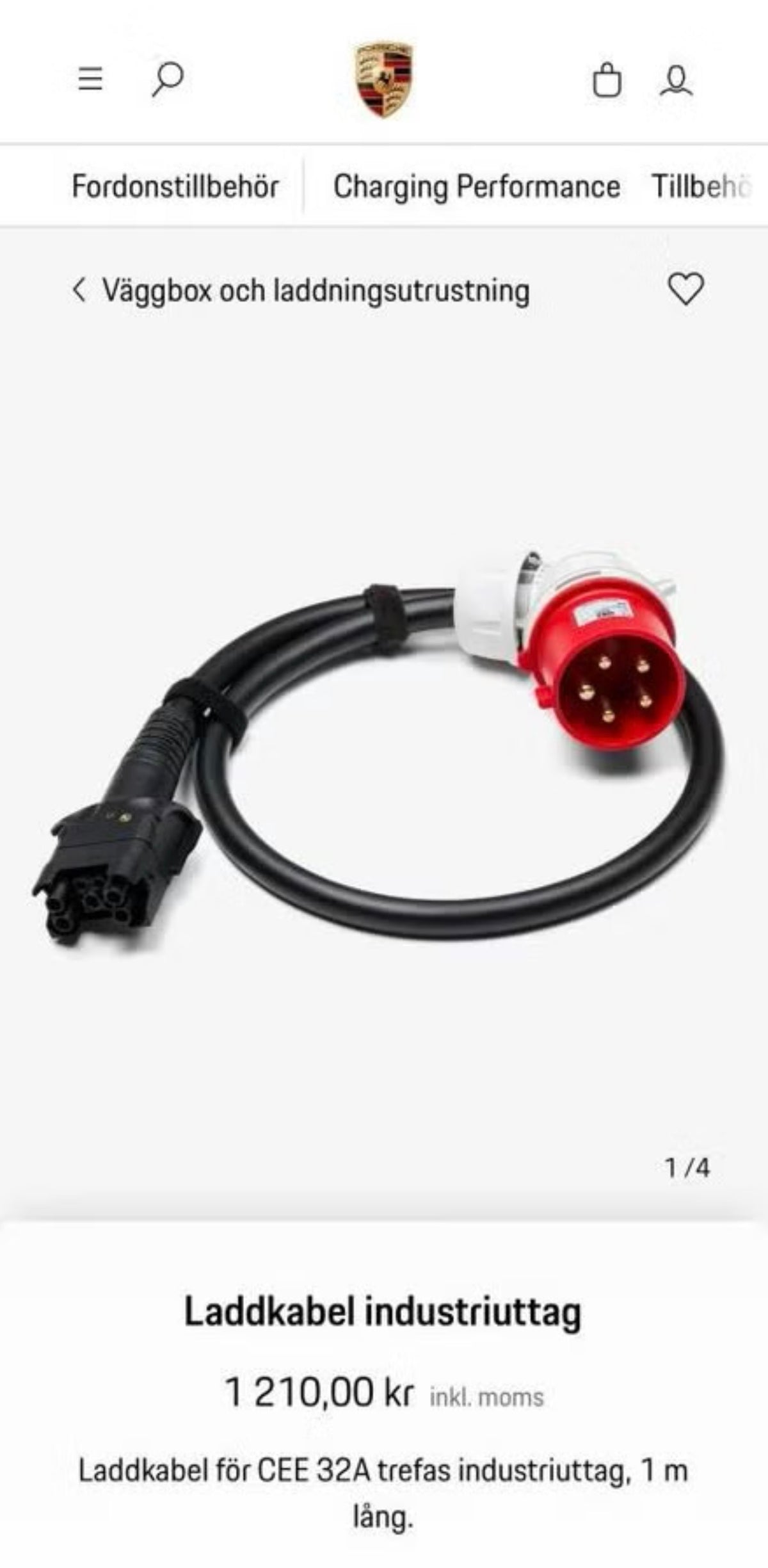 Porsche Mobile Charger Connect + Väggfäste - NYTT - *MOMS*